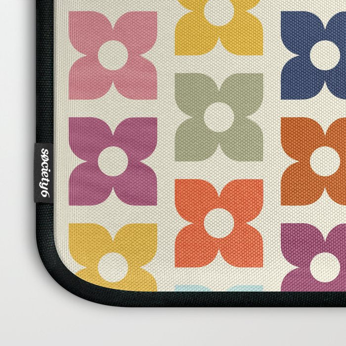 Retro Nostalgic Pastel Flowers Laptop Sleeve Gallery Image 3
