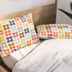 Retro Nostalgic Pastel Flowers Pillow Sham Gallery Image 2