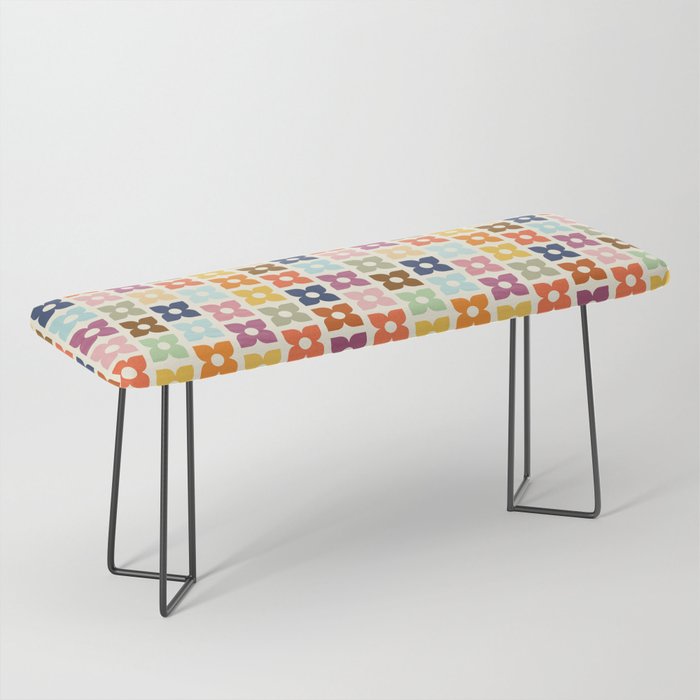 Retro Nostalgic Pastel Flowers Bench Gallery Image 1