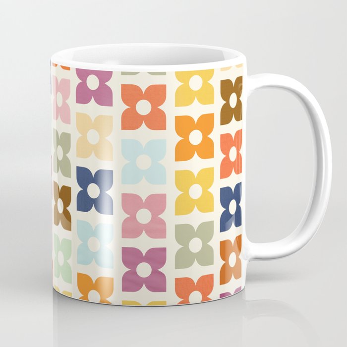 Retro Nostalgic Pastel Flowers Coffee Mug Gallery Image 1