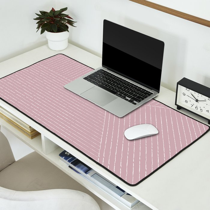 Lines (Dusty Lilac) Desk Mat Gallery Image 2