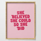 She Believed She Could So She Did in Pink Serving Tray Gallery Image 1