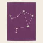 Libra Zodiac Star Constellation Line Art Mauve Purple Poster Gallery Image 4