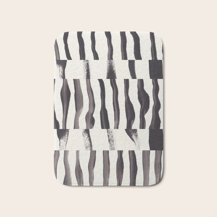 Black & White Abstract Collage #2 Bath Mat Gallery Image 1