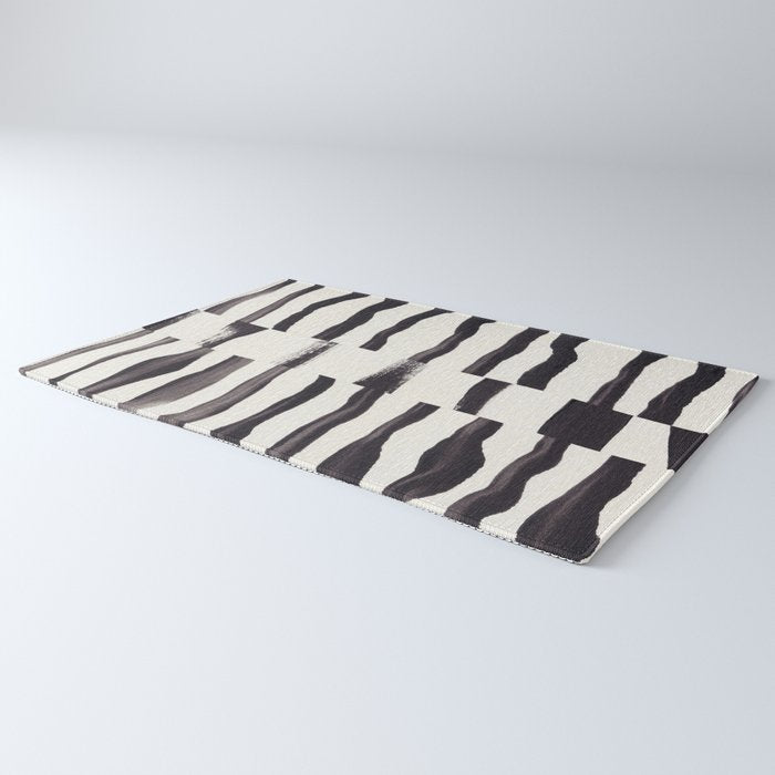 Black & White Abstract Collage #2 Rug Gallery Image 3