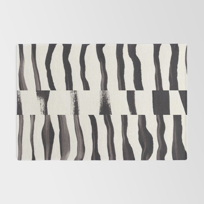 Black & White Abstract Collage #2 Rug Gallery Image 2