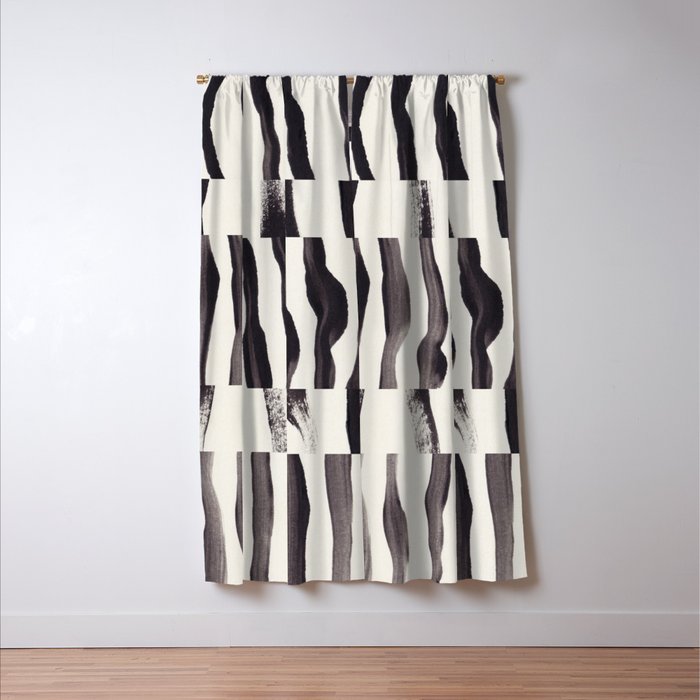 Black & White Abstract Collage #2 Window Curtain Gallery Image 3