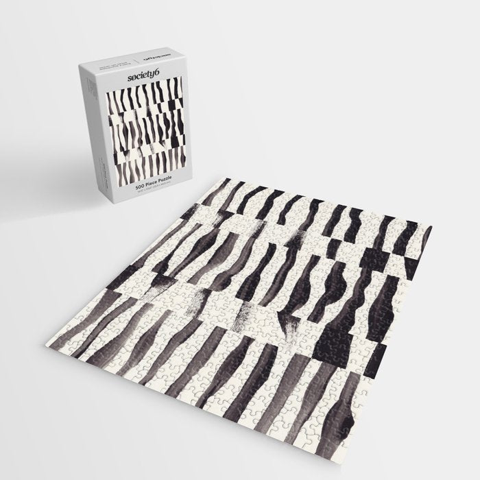 Black & White Abstract Collage #2 Jigsaw Puzzle Gallery Image 2