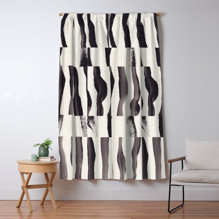 Black & White Abstract Collage #2 Window Curtain Gallery Image 5