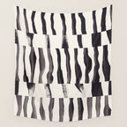 Black & White Abstract Collage #2 Wall Tapestry Gallery Image 4