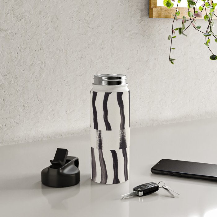 Black & White Abstract Collage #2 Water Bottle Gallery Image 4