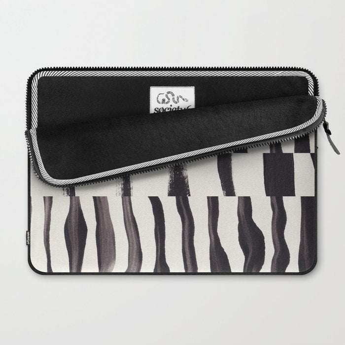 Black & White Abstract Collage #2 Laptop Sleeve Gallery Image 2