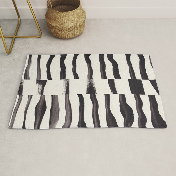 Black & White Abstract Collage #2 Rug Gallery Image 1