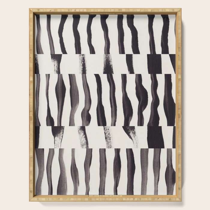 Black & White Abstract Collage #2 Serving Tray Gallery Image 1