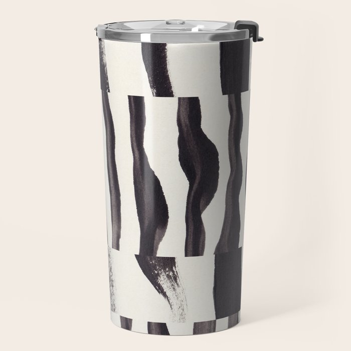Black & White Abstract Collage #2 Travel Mug Gallery Image 2