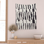 Black & White Abstract Collage #2 Wall Tapestry Gallery Image 2