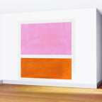 Pastel Neon Pink Yellow Ochre Mid Century Modern Abstract Minimalist Rothko Color Field Squares Wall Mural Gallery Image 2