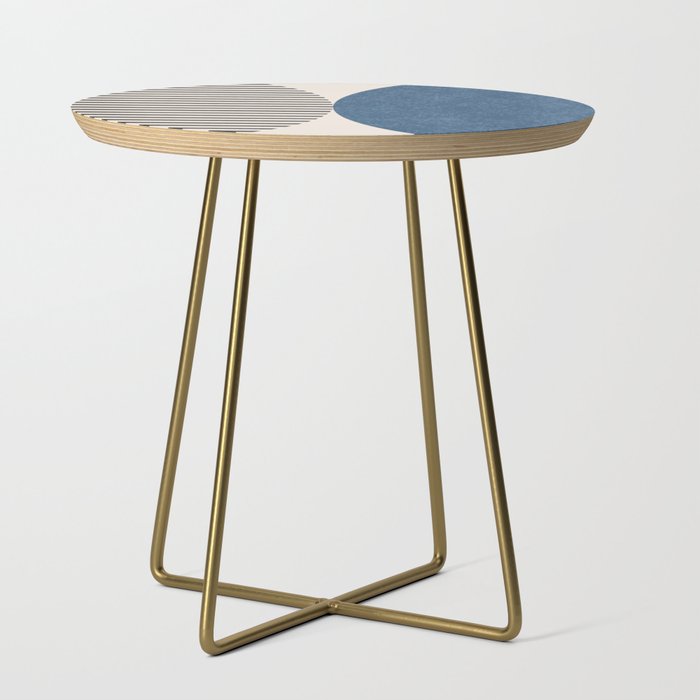 Semicircle Stripes - Blue Side Table Gallery Image 1
