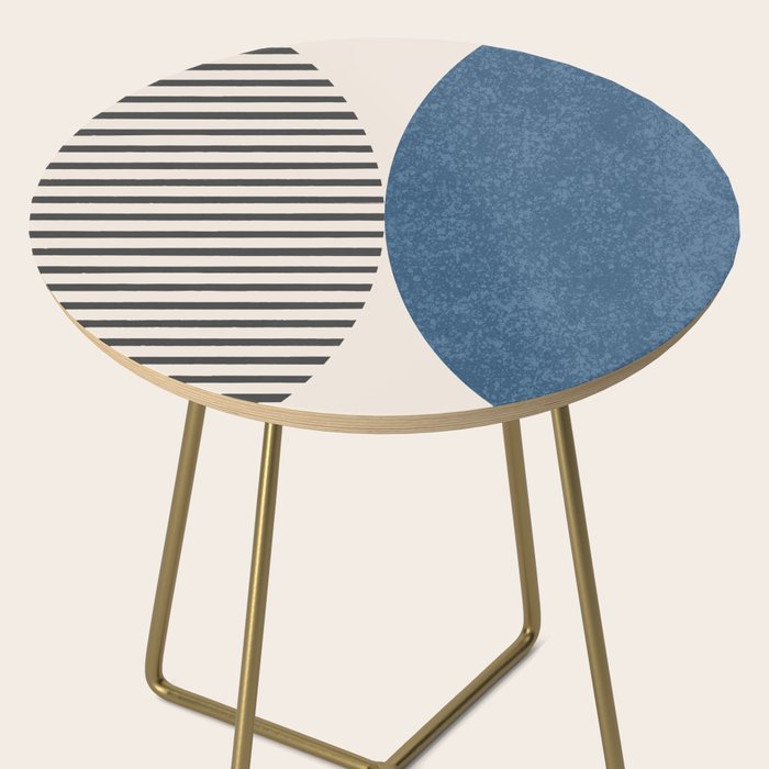 Semicircle Stripes - Blue Side Table Gallery Image 2
