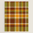 Retro 70s autumn tartan brown moss green mustard yellow pattern Jigsaw Puzzle Gallery Image 1
