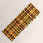 Retro 70s autumn tartan brown moss green mustard yellow pattern Yoga Mat Gallery Image 1