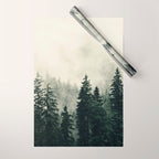 Thick pine forest in the descending mist Wrapping Paper Gallery Image 1
