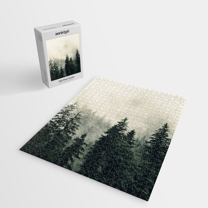 Thick pine forest in the descending mist Jigsaw Puzzle Gallery Image 2