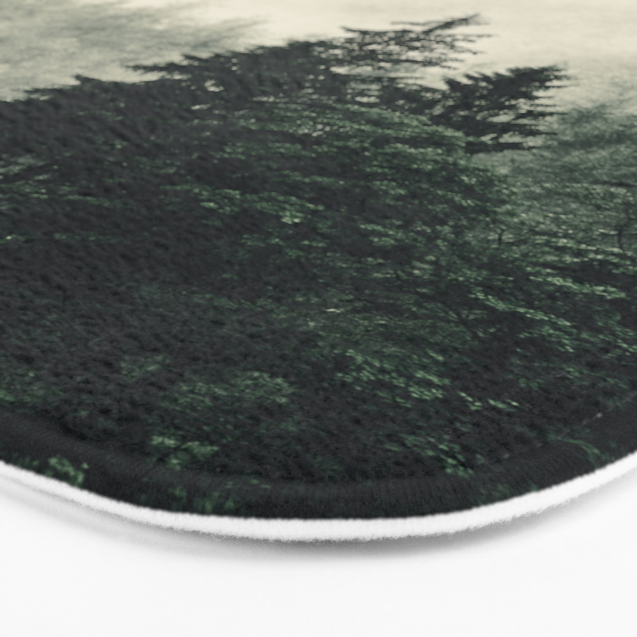 Thick pine forest in the descending mist Bath Mat Gallery Image 3