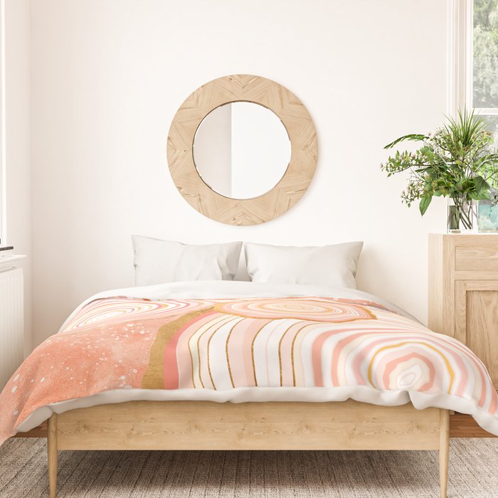 Coral Agate Abstract Duvet Cover Gallery Image 3