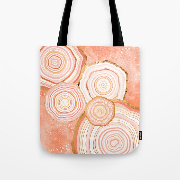 Coral Agate Abstract Tote Bag Gallery Image 1