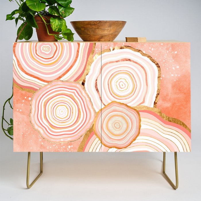 Coral Agate Abstract Credenza Gallery Image 1