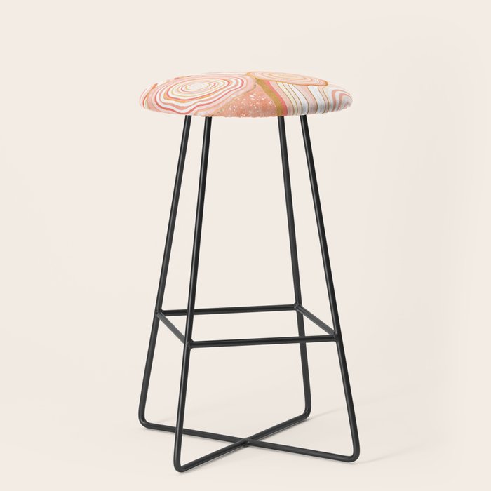 Coral Agate Abstract Stool Gallery Image 1