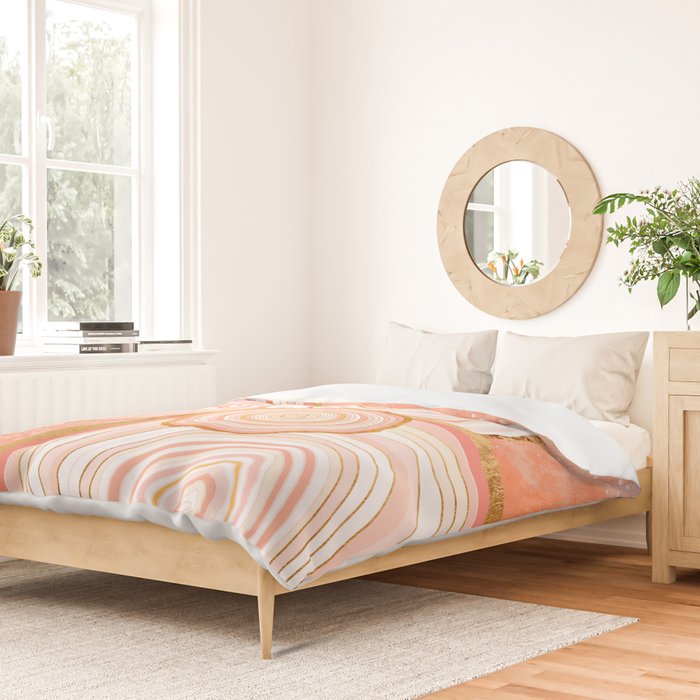 Coral Agate Abstract Duvet Cover Gallery Image 2