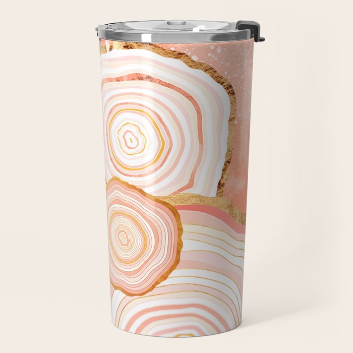 Coral Agate Abstract Travel Mug Gallery Image 2