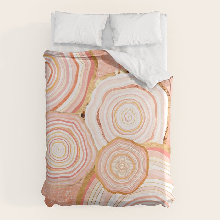 Coral Agate Abstract Duvet Cover Gallery Image 6