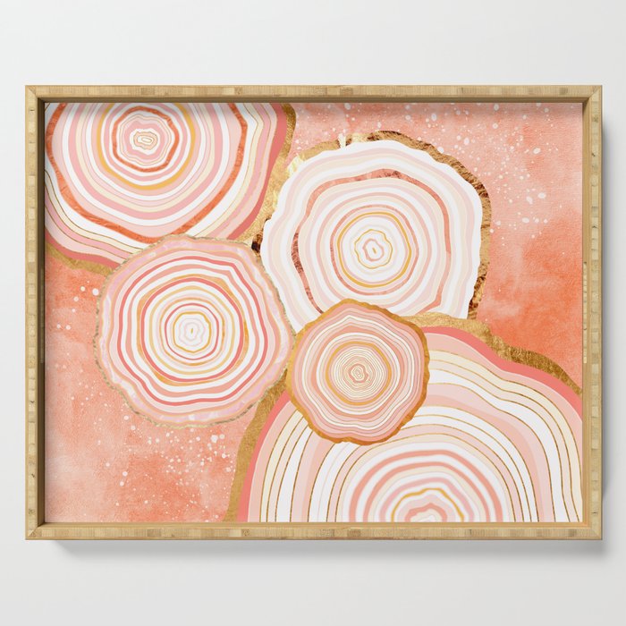 Coral Agate Abstract Serving Tray Gallery Image 1