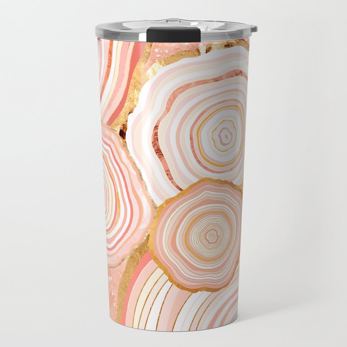 Coral Agate Abstract Travel Mug Gallery Image 1