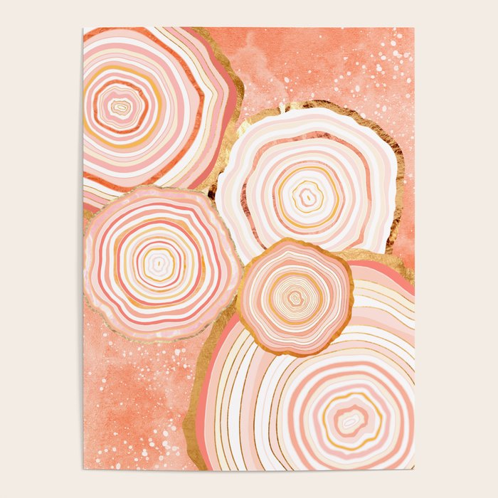 Coral Agate Abstract Poster Gallery Image 4