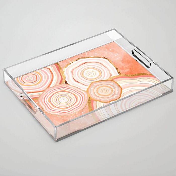 Coral Agate Abstract Acrylic Tray Gallery Image 1