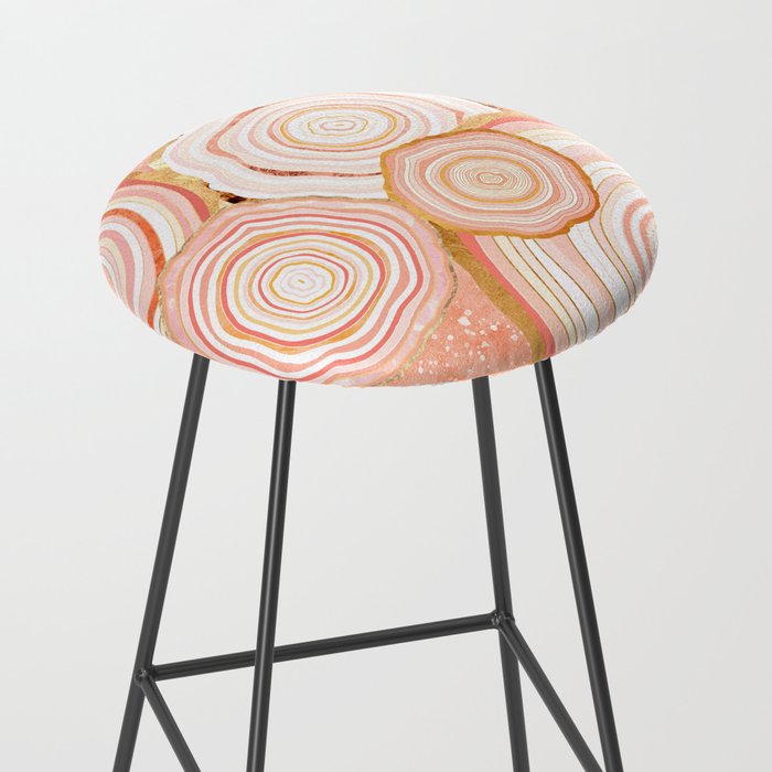 Coral Agate Abstract Stool Gallery Image 2
