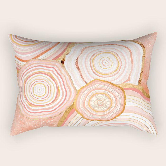 Coral Agate Abstract Rectangular Pillow Gallery Image 2