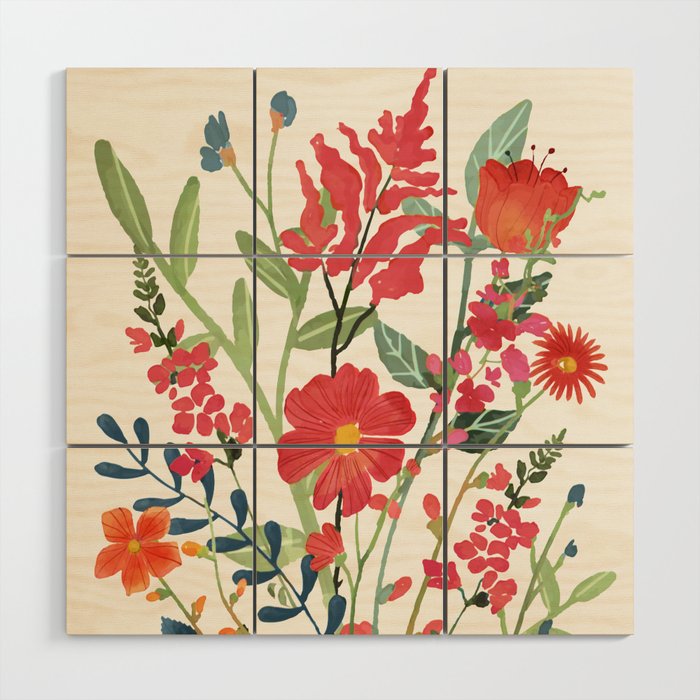 Beautiful Flowers Wood Wall Art Gallery Image 1