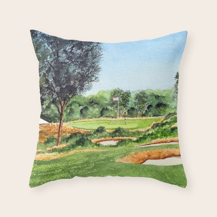Merion Golf Course 16th Hole Throw Pillow Gallery Image 6