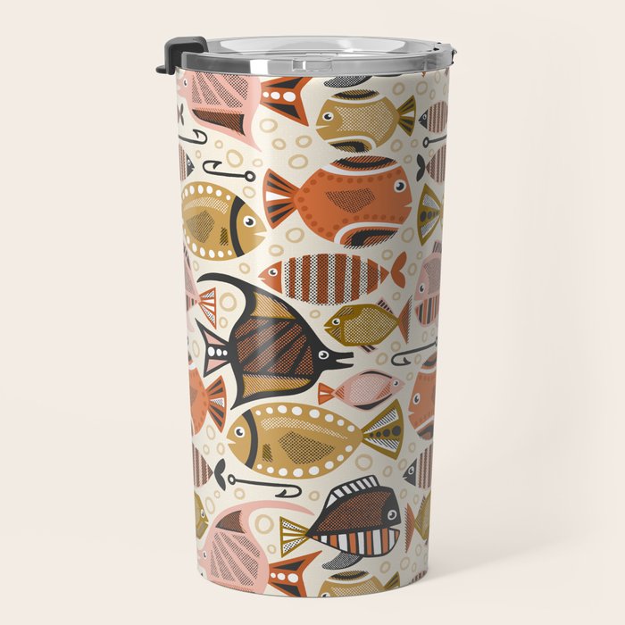 Mid Mod Deep Sea Fishing Ivory Travel Mug Gallery Image 3