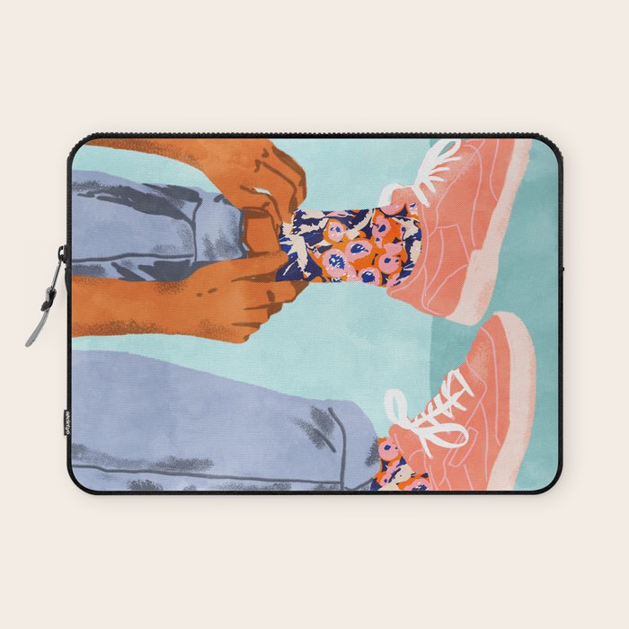 Pull Up Those Pretty Socks! | Optimism Hustle Positivity | Good Vibes Luck Pop Art Laptop Sleeve Gallery Image 1