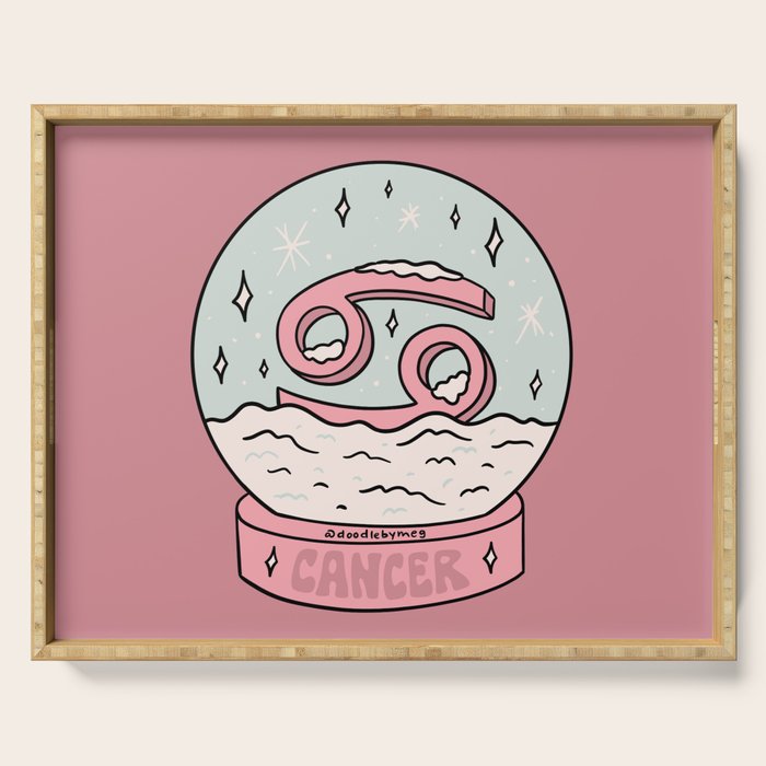 Cancer Snow Globe Serving Tray Gallery Image 1
