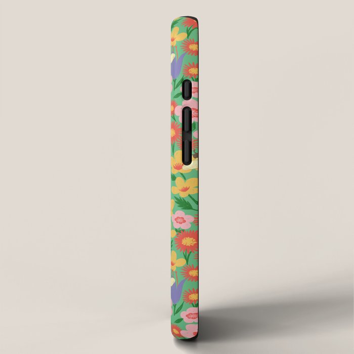 Bright Colorful Floral Meadow with Bees iPhone Case Gallery Image 2