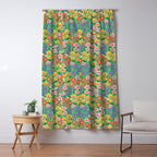 Bright Colorful Floral Meadow with Bees Window Curtain Gallery Image 5