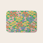 Bright Colorful Floral Meadow with Bees Bath Mat Gallery Image 1