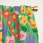 Bright Colorful Floral Meadow with Bees Window Curtain Gallery Image 2